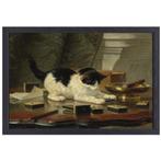 Speelplezier van een Kat - Henriëtte Ronner-Knip canvas + ba, Antiek en Kunst, Kunst | Schilderijen | Klassiek, Verzenden