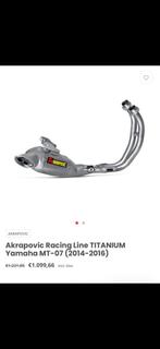 Yamaha MT-07 2015-16 titanium akrapovic uitlaat TE KOOP, Motoren, Ophalen of Verzenden, Gebruikt