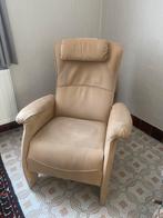 Relax zetel in beige nubuk, Huis en Inrichting, Fauteuils, Ophalen, Gebruikt, Overige materialen