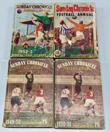 4X Antiek Voetbal boeken 1949-1955 antieke sport boek soccer beschikbaar voor biedingen