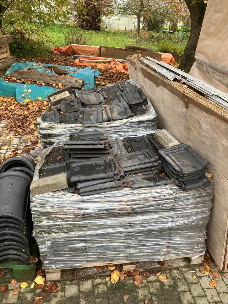 Dakpannen Postel antraciet gebruikt, Doe-het-zelf en Bouw, Dakpannen en Dakbedekking, Gebruikt, Dakpannen, Steen of Klei, 15 m² of meer