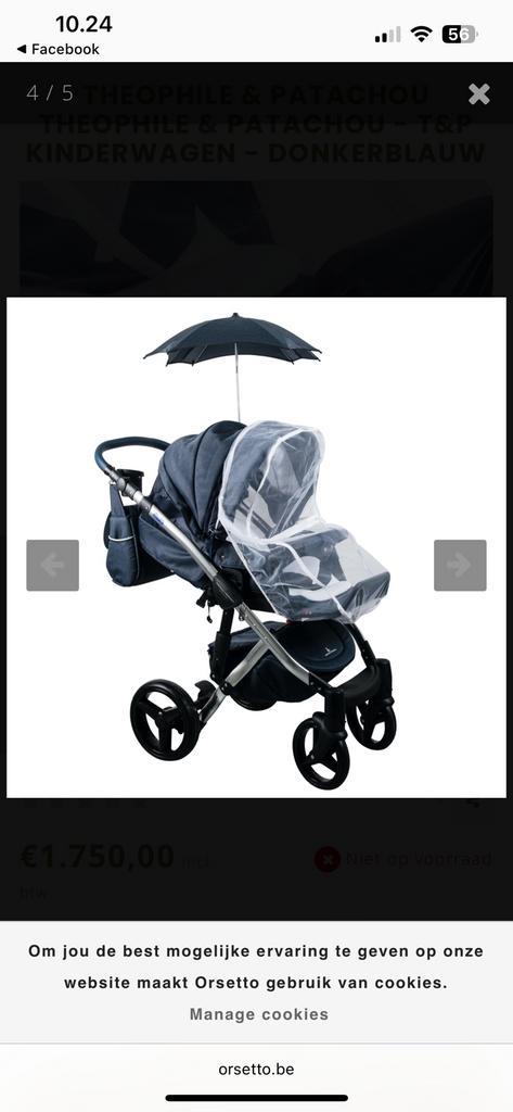THEOPHILE & PATACHOU KINDERWAGEN - DONKERBLAUW, Kinderen en Baby's, Kinderwagens en Combinaties, Zo goed als nieuw, Ophalen of Verzenden
