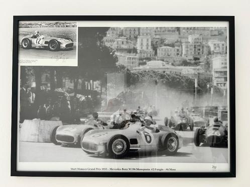 Gelimiteerde poster Formule 1 GP Monaco 1955 + COA + kaart, Huis en Inrichting, Woonaccessoires | Schilderijen, Tekeningen en Foto's