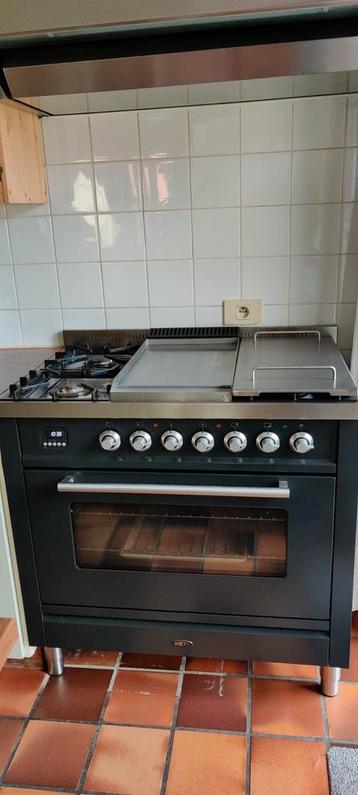 Boretti gasfornuis met elektrische oven met teppanyakiplaat, Enlèvement, Comme neuf