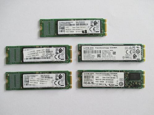 LOT SSD SATA-3 de 128 GB au format M2 2280, Computers en Software, Harde schijven, Gebruikt, Laptop, Intern, SSD, SATA, Ophalen of Verzenden