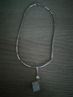 anti allergische ketting met strass steentjes, Bijoux, Sacs & Beauté, Colliers, Enlèvement ou Envoi, Autres matériaux, Argent
