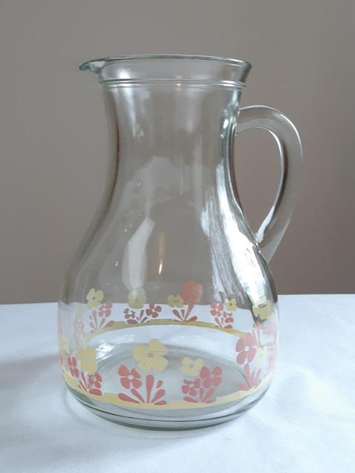 Cruche / carafe à eau ou limonade vintage 1970 en verre, Antiquités & Art, Antiquités | Verre & Cristal, Enlèvement ou Envoi