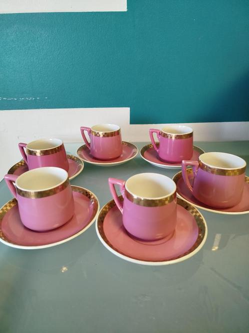 SET OUDE ONDOORZICHTIGE BEKERS VAN SARREGUEMINES, Antiek en Kunst, Antiek | Servies los, Ophalen