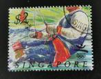Singapore 1992 - sport - zeilen - uit velletje, Postzegels en Munten, Ophalen of Verzenden, Gestempeld, Zuidoost-Azië