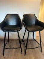 2 tabourets de bar noirs, Maison & Meubles, Tabourets de bar, Enlèvement, Utilisé, Cuir