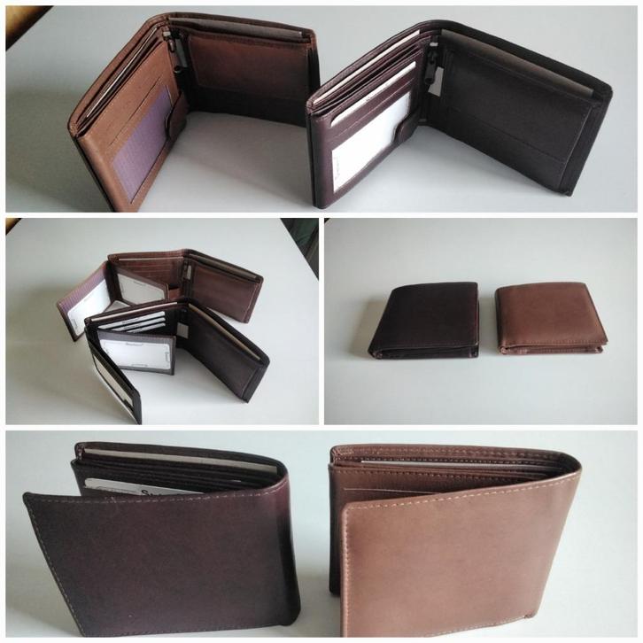2 portemonnees van echt leer voor heren of dames/Nieuw, Handtassen en Accessoires, Portemonnees, Nieuw, Overige merken, Bruin