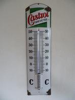 EMAILLE  THERMOMETER"CASTROL OLIE BREVETEE"UIT JAREN 20/30, Verzamelen, Ophalen of Verzenden, Gebruikt, Reclamebord