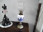 Vintage tafel-bureaulamp in Delfts porselein, Ophalen