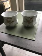 Twee retro bloempotjes, Tuin en Terras, Bloempotten, Ophalen, Zo goed als nieuw