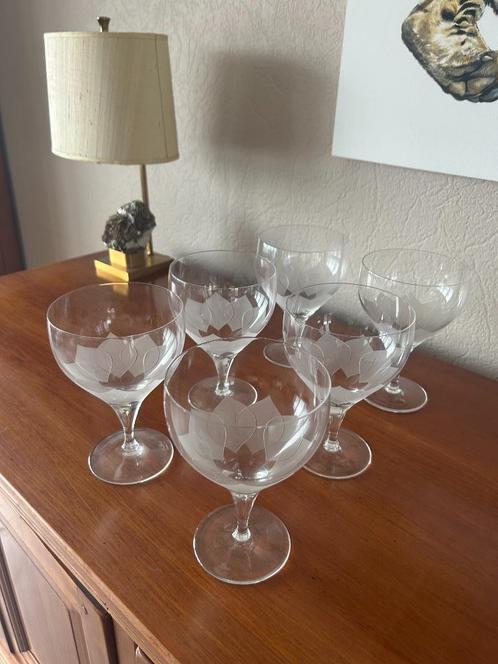 Schitterende set van 6 vintage glazen, Antiek en Kunst, Antiek | Glaswerk en Kristal, Ophalen