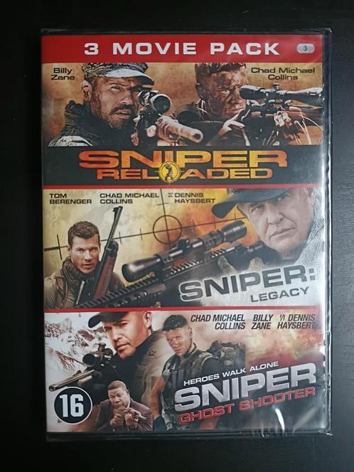 3 Movie DVD pack Sniper Reloaded, Legacy, Ghost Shooter, Cd's en Dvd's, Dvd's | Actie, Nieuw in verpakking, Actie, Ophalen of Verzenden