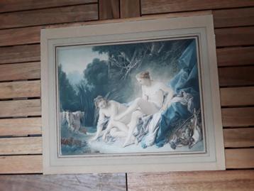 reproduction gravure 2 dames au bain