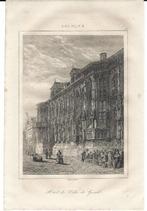 1844 - Gent , het stadhuis, Antiquités & Art, Enlèvement ou Envoi