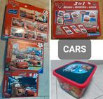 5x cars: 3 puzzels + 1 domino spel + 1 grote opbergbox box, Ophalen of Verzenden, Gebruikt, 2 tot 4 jaar