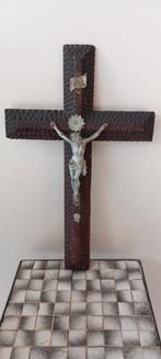 Tramp Art Crucifix, Ophalen of Verzenden, Gebruikt