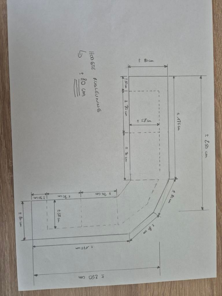 Zithoek met salontafel, Ophalen