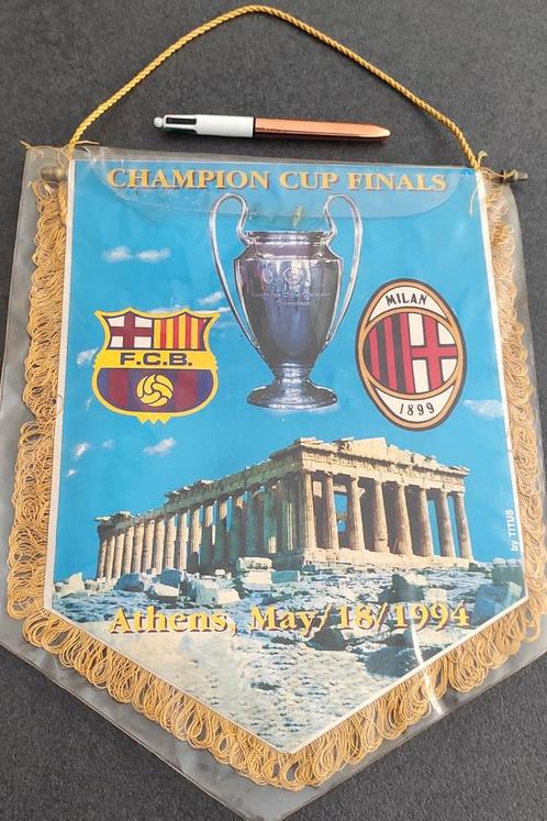 Barcelona AC Milan Champions League finale 1994 unieke vaan, Collections, Articles de Sport & Football, Comme neuf, Enlèvement ou Envoi