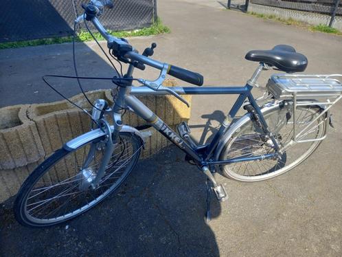 Bikkel elektrische herenfiets, Fietsen en Brommers, Elektrische fietsen, Gebruikt, Overige merken, 50 km per accu of meer, Ophalen
