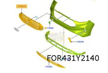 Ford Transit Custom (11/23-) voorbumpergrille boven (Mid Sat beschikbaar voor biedingen