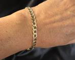 Gouden vintage gourmet schakel armband. 2025/641., Handtassen en Accessoires, Armbanden, Verzenden, Zo goed als nieuw, Goud, Goud