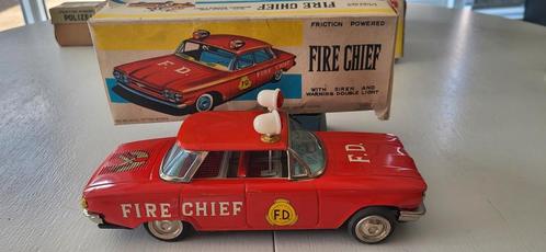 Blikken Fire Chief met Originele doos Japan ICHIKO, Antiek en Kunst, Antiek | Speelgoed, Ophalen of Verzenden