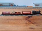 Fleischmann piccolo 7000 met 3 goederenwagonnen beladen, Locomotief, Fleischmann, Ophalen of Verzenden, Zo goed als nieuw