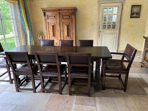 kloostertafel met 8 bijhorende stoelen, Antiek en Kunst, Antiek | Meubels | Tafels, Ophalen