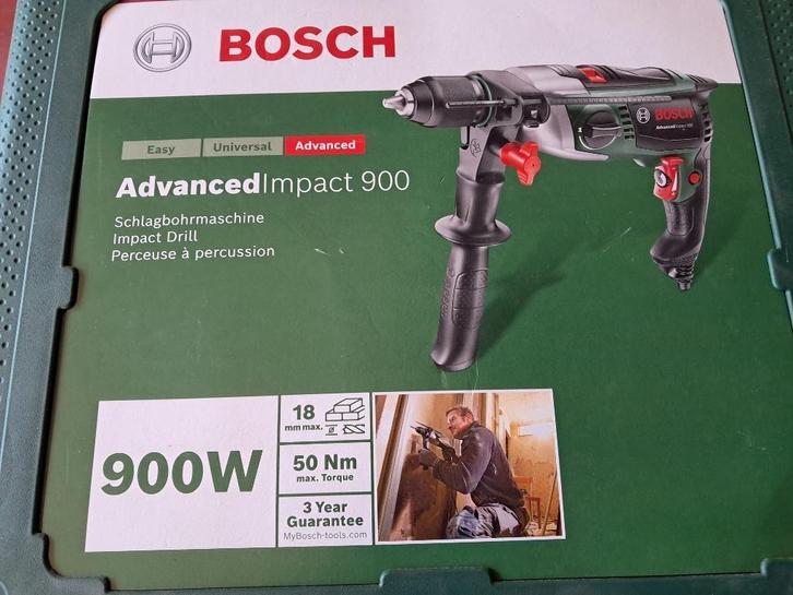 Boormachine Bosch Advanced impact 900W, Doe-het-zelf en Bouw, Gereedschap | Boormachines, Zo goed als nieuw, Boormachine, 600 watt of meer