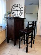 Massief houten hoge bar + 2 industriële kinderstoelen, Huis en Inrichting, Tafels | Statafels, Ophalen, Nieuw