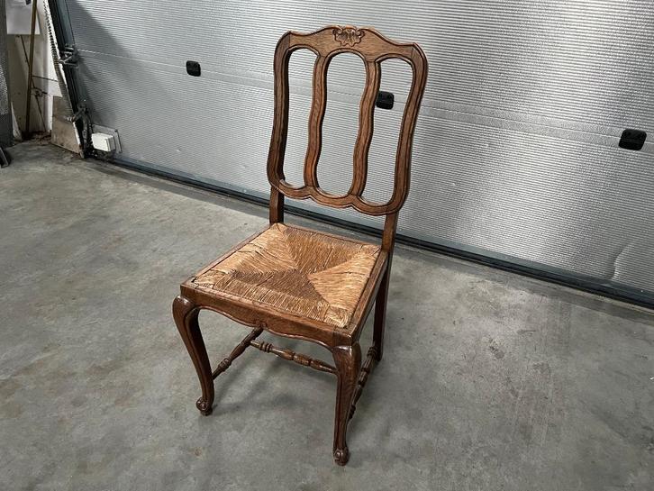 Eiken stoel met biezen zitting – Ben Huyghe (Wetteren, 1960), Antiek en Kunst, Antiek | Meubels | Stoelen en Sofa's, Ophalen