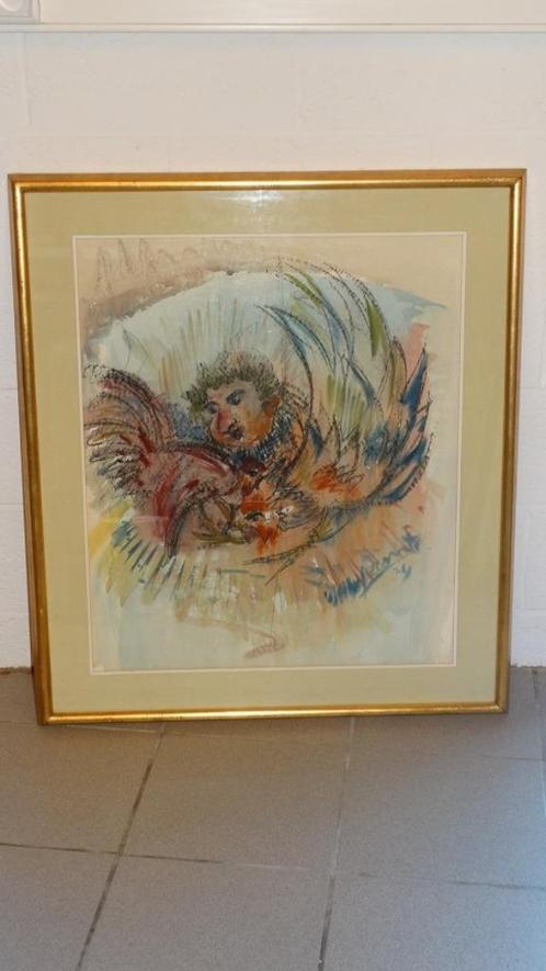 "engeltje" Willy Lecomte uit 1974., Antiek en Kunst, Kunst | Schilderijen | Klassiek, Ophalen