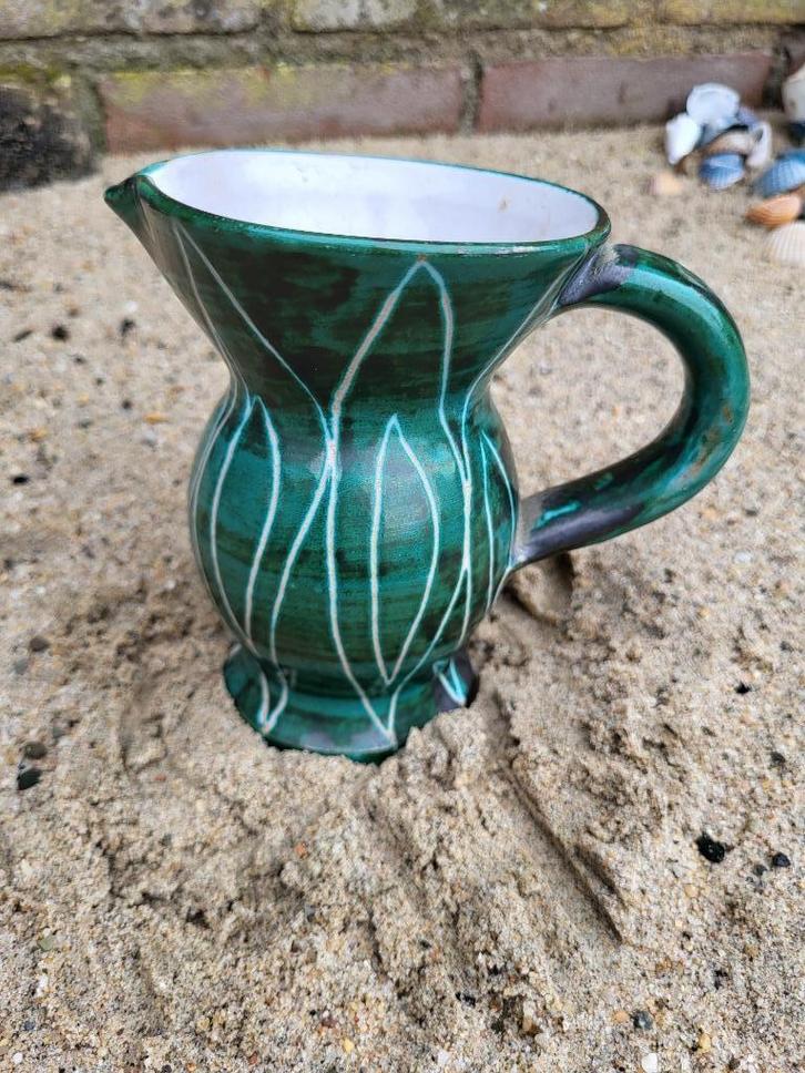 Vintage groene kan van Robert Picault., Antiek en Kunst, Antiek | Keramiek en Aardewerk, Ophalen of Verzenden