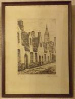 Ets Antoon Jules Van Hoecke - steegje te Brugge - Nr. 3/75, Antiek en Kunst, Kunst | Etsen en Gravures, Ophalen of Verzenden