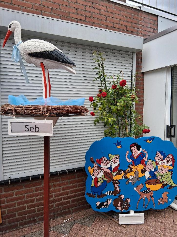 Mooi Geboortebord / geboorteborden of ooievaar met nest, Kinderen en Baby's, Kraamcadeaus en Geboorteborden, Nieuw, Geboortebord