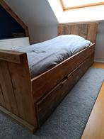 Steigerhouten bed, Huis en Inrichting, Slaapkamer | Bedden, Ophalen, Zo goed als nieuw, Steigerhout, 90 cm