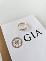 Verlovingsring diamond (natural, GIA) 0.45ct / 18ct gold, Handtassen en Accessoires, Ringen, Ophalen, Zo goed als nieuw, Dame