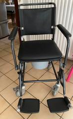 Toiletstoel op wieltjes / rolstoel, Comme neuf, Enlèvement