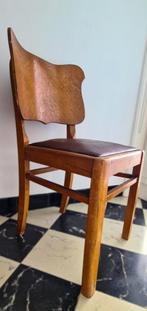 Set van twee vintage eetkamerstoelen, Huis en Inrichting, Stoelen, Twee, Gebruikt, Vintage, Bruin