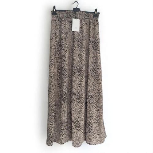 Lange rok beige zwart S, Kleding | Dames, Rokken, Nieuw, Maat 36 (S), Beige, Onder de knie, Verzenden