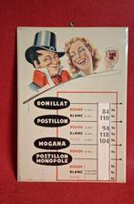 Blik reclame bord prijslijst Vins Postillon, Verzamelen, Ophalen of Verzenden, Gebruikt, Reclamebord