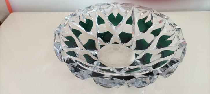 OUDE KRISTALLEN WASTAFEL VAN VAL SAINT LAMBERT - GROEN, Antiek en Kunst, Antiek | Glaswerk en Kristal, Ophalen