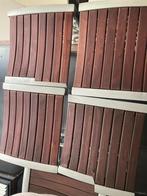 Lot de 4 tabourets de bar en teck et alu -, Ophalen, Gebruikt