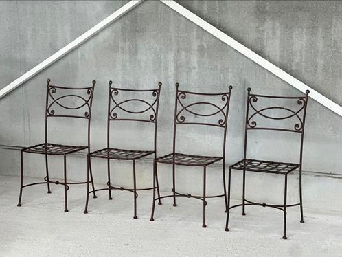 Marrokaanse stoelen, smeedijzer, set van 4, Antiek en Kunst, Antiek | Meubels | Stoelen en Sofa's, Ophalen