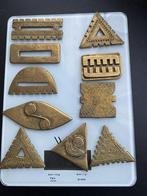 10 Geometrische messing goudgewichten s17, Ophalen of Verzenden