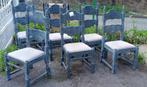six chaises en bois, Bleu, Bois, Cinq, Six Chaises ou plus, Utilisé
